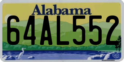 AL license plate 64AL552