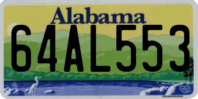 AL license plate 64AL553