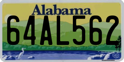 AL license plate 64AL562