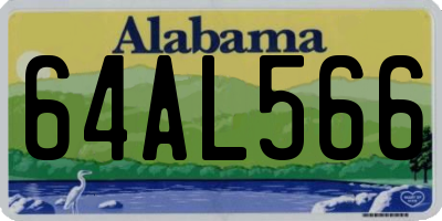 AL license plate 64AL566