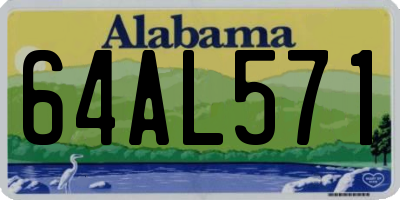 AL license plate 64AL571