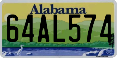 AL license plate 64AL574