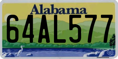 AL license plate 64AL577