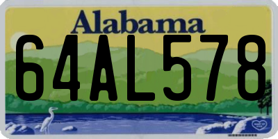 AL license plate 64AL578