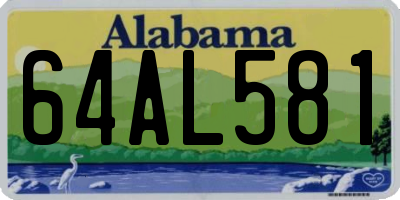 AL license plate 64AL581