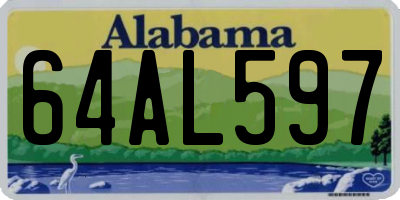 AL license plate 64AL597