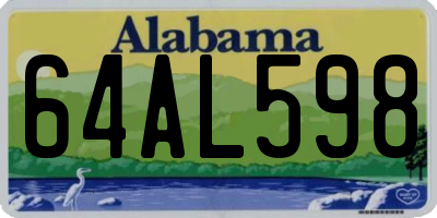 AL license plate 64AL598