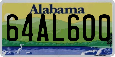 AL license plate 64AL600