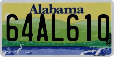 AL license plate 64AL610