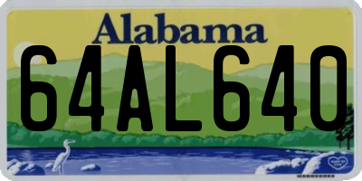 AL license plate 64AL640
