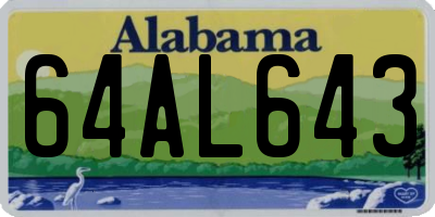 AL license plate 64AL643