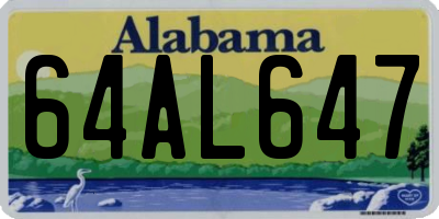 AL license plate 64AL647