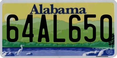 AL license plate 64AL650
