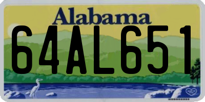 AL license plate 64AL651