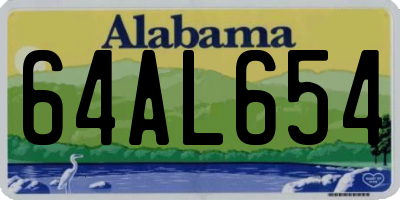 AL license plate 64AL654