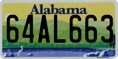 AL license plate 64AL663