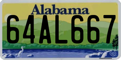 AL license plate 64AL667