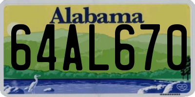 AL license plate 64AL670