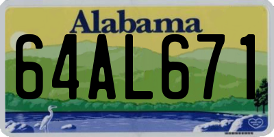 AL license plate 64AL671