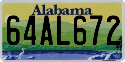AL license plate 64AL672