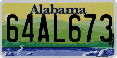 AL license plate 64AL673