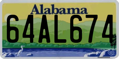AL license plate 64AL674