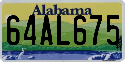 AL license plate 64AL675