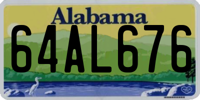 AL license plate 64AL676