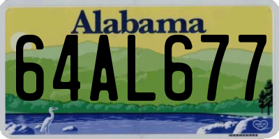 AL license plate 64AL677
