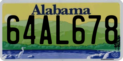 AL license plate 64AL678
