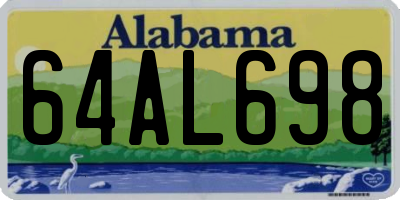 AL license plate 64AL698