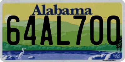 AL license plate 64AL700