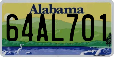 AL license plate 64AL701