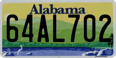 AL license plate 64AL702