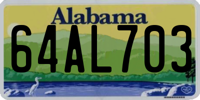 AL license plate 64AL703