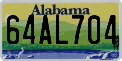 AL license plate 64AL704