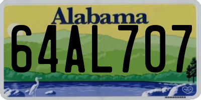 AL license plate 64AL707