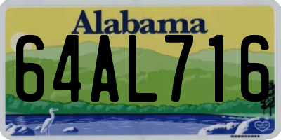 AL license plate 64AL716