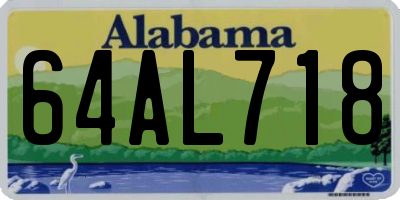 AL license plate 64AL718