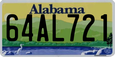 AL license plate 64AL721