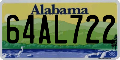 AL license plate 64AL722