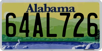 AL license plate 64AL726
