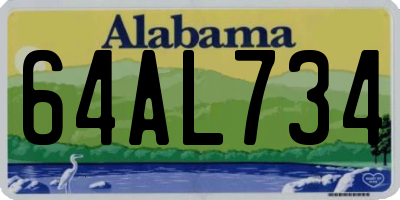 AL license plate 64AL734