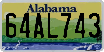 AL license plate 64AL743