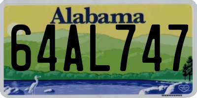 AL license plate 64AL747