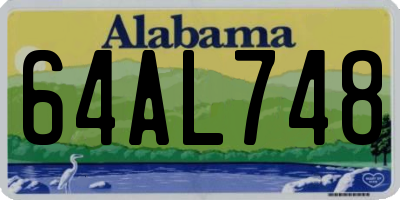 AL license plate 64AL748