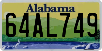 AL license plate 64AL749