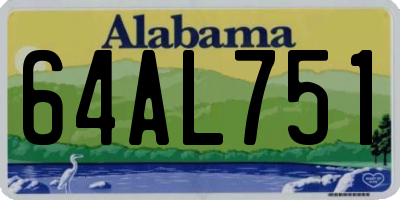 AL license plate 64AL751