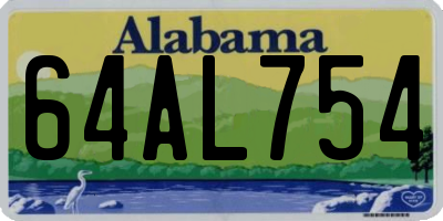 AL license plate 64AL754