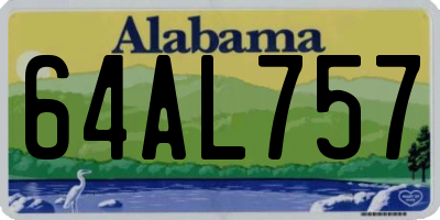 AL license plate 64AL757